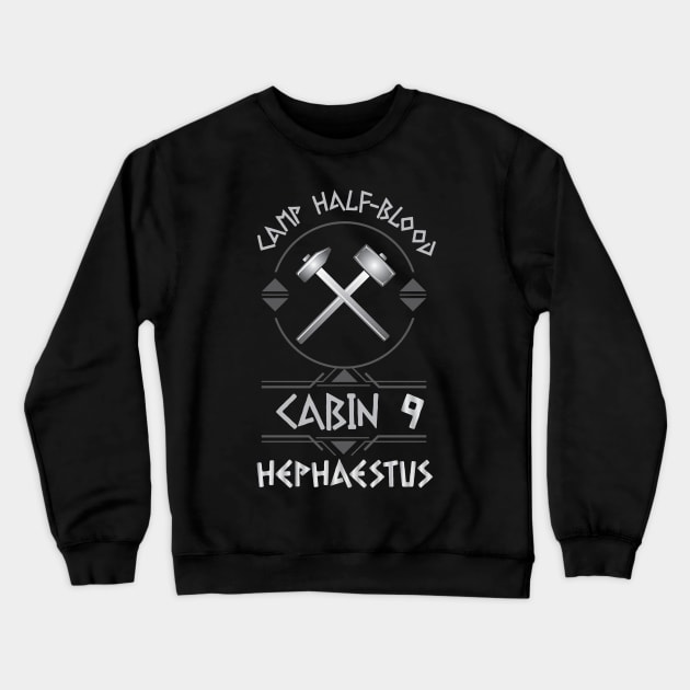 Cabin #9 in Camp Half Blood, Child of Hephaestus – Percy Jackson inspired design Crewneck Sweatshirt by NxtArt